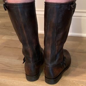 Frye Veronica Tall Brown Leather Slouch Boots  Size 9.5